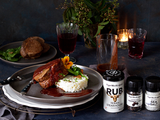 Beef Fillet with Red Wine Sauce and Samp Risotto